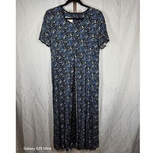 Betsy Lauren Petites Maxi Dress 10 Ditsy Floral 90s Cottage Boho Vintage Prairie